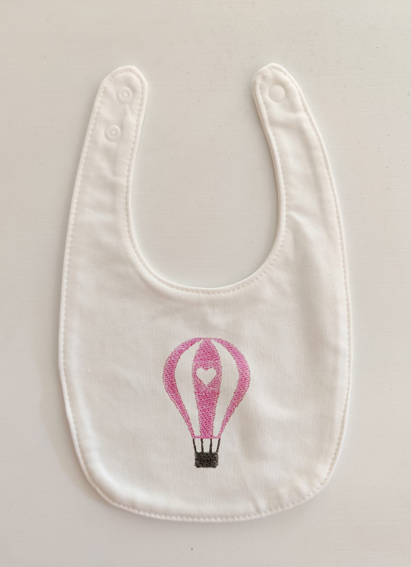 Bavaglino Con Mongolfiera Rosa